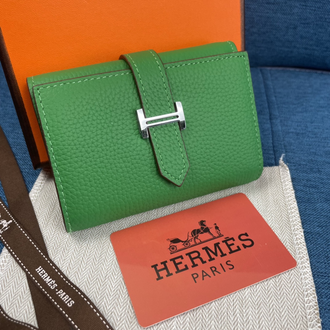 16060374919378577909912460_1 【高品質】HERMES エルメス ベアン カードケース ブラック - 画像 (1)