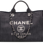 【高品質】Chanel Deauville Large Tote チェーン付 デニム トートバッグ