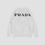 PRADAスウェット クル パーカー プリント  綿　男女兼用