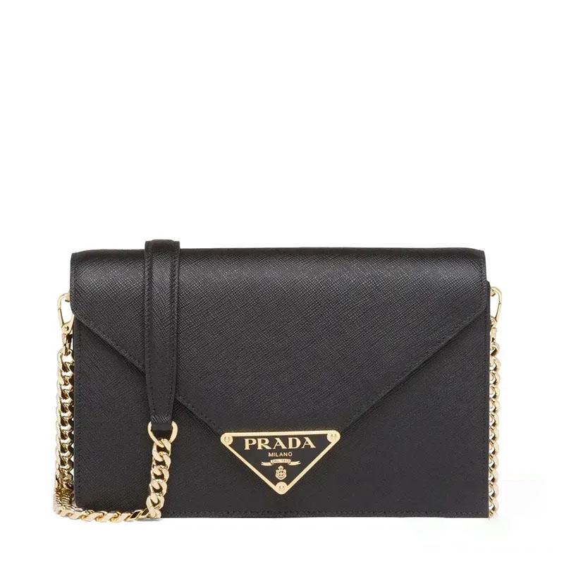 16061056468138461956071820_1 【PRADA】☆人気☆ レディース ブラック エンベロープ ショルダー バッグ - 画像 (1)