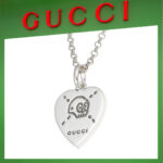 【高品質】【国内発送/直営店】ネックレス  レディース グッチゴースト ハート ペンダント シルバー