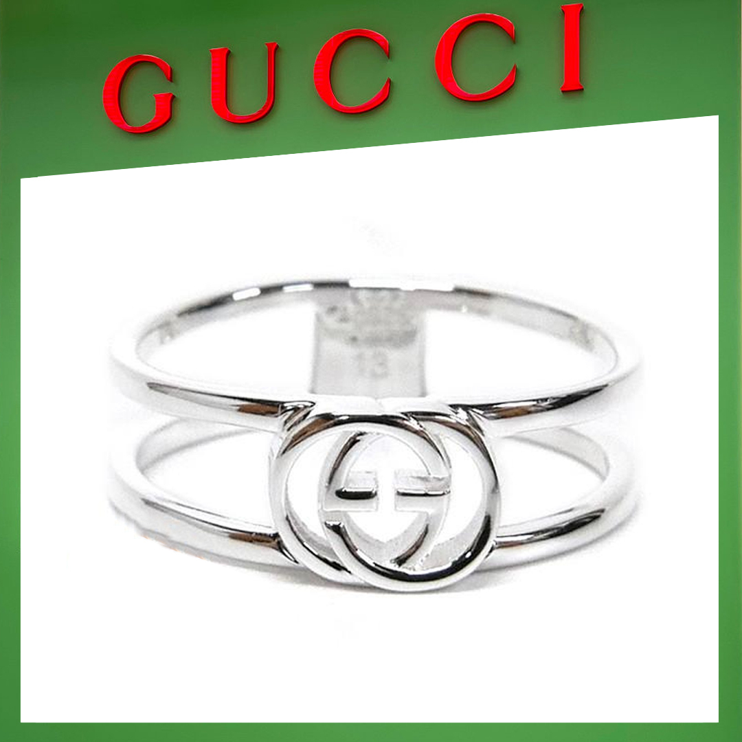 16062054585614108011181820_1 【高品質】【国内発送/直営店】グッチ メンズ・レディース リング インターロッキングG シンオープンバンド シルバー 指輪 - 画像 (1)