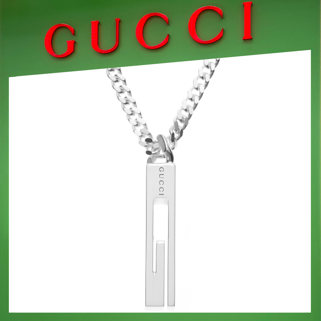 16062054585653366697131820_1 【高品質】【国内発送/直営店】ネックレス 【ランキング1位】 メンズ レディース グッチ シンプル ペンダント Gモチーフ プレートタグ スターリングシルバー - 画像 (1)