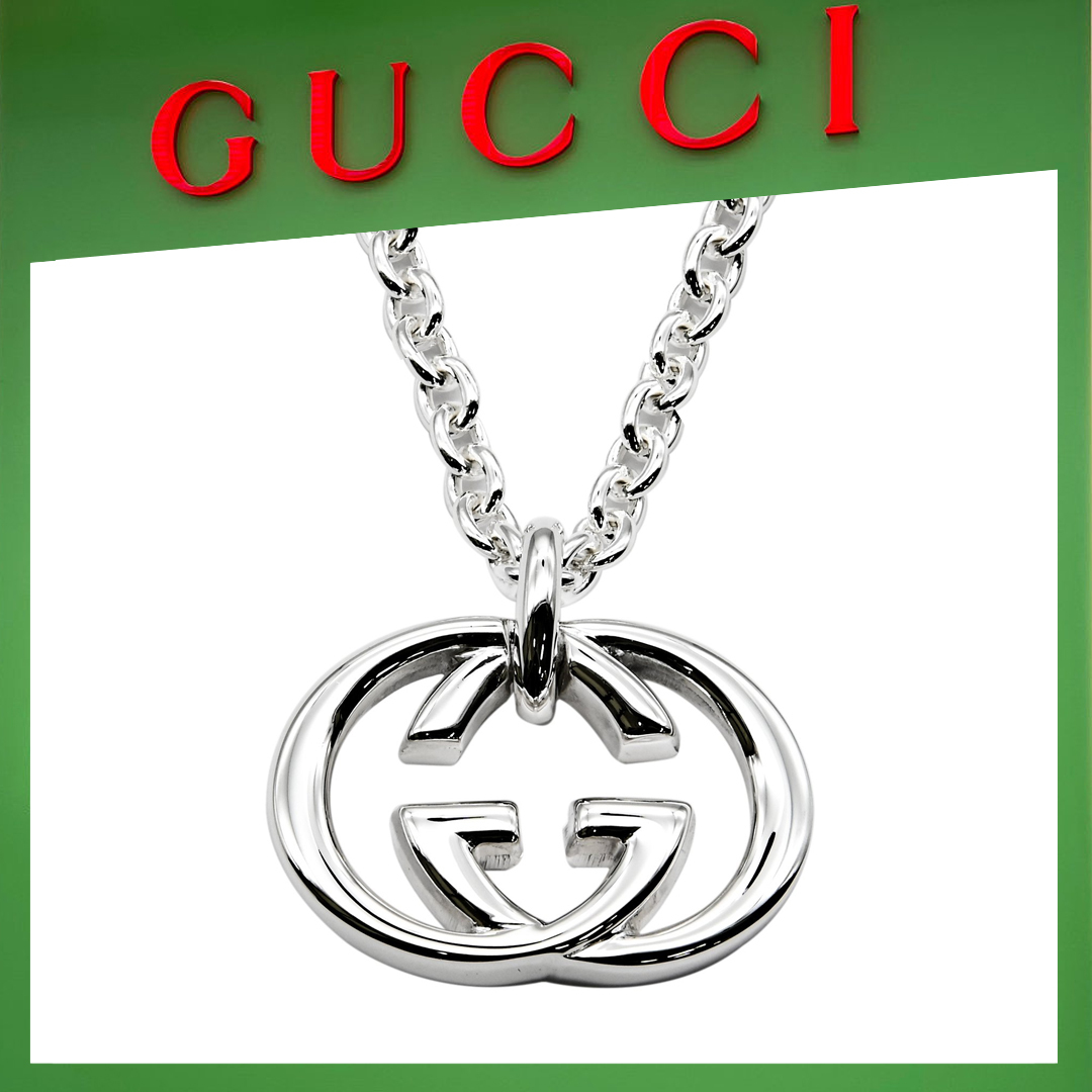 16062054585812246934031820_1 【高品質】【国内発送/直営店】ネックレス メンズ Gロゴモチーフ シルバーブリット ペンダント シルバー - 画像 (1)