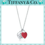 【 ティファニー】【国内発送/直営店】レッド ダブル ハート タグ ペンダント シルバー（スモール）