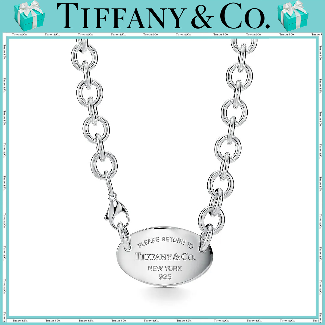 16062054586202988297111820_1 【 ティファニー】【国内発送/直営店】オーバル タグ ネックレス スターリングシルバー 15.5インチ(約 39CM) - 画像 (1)