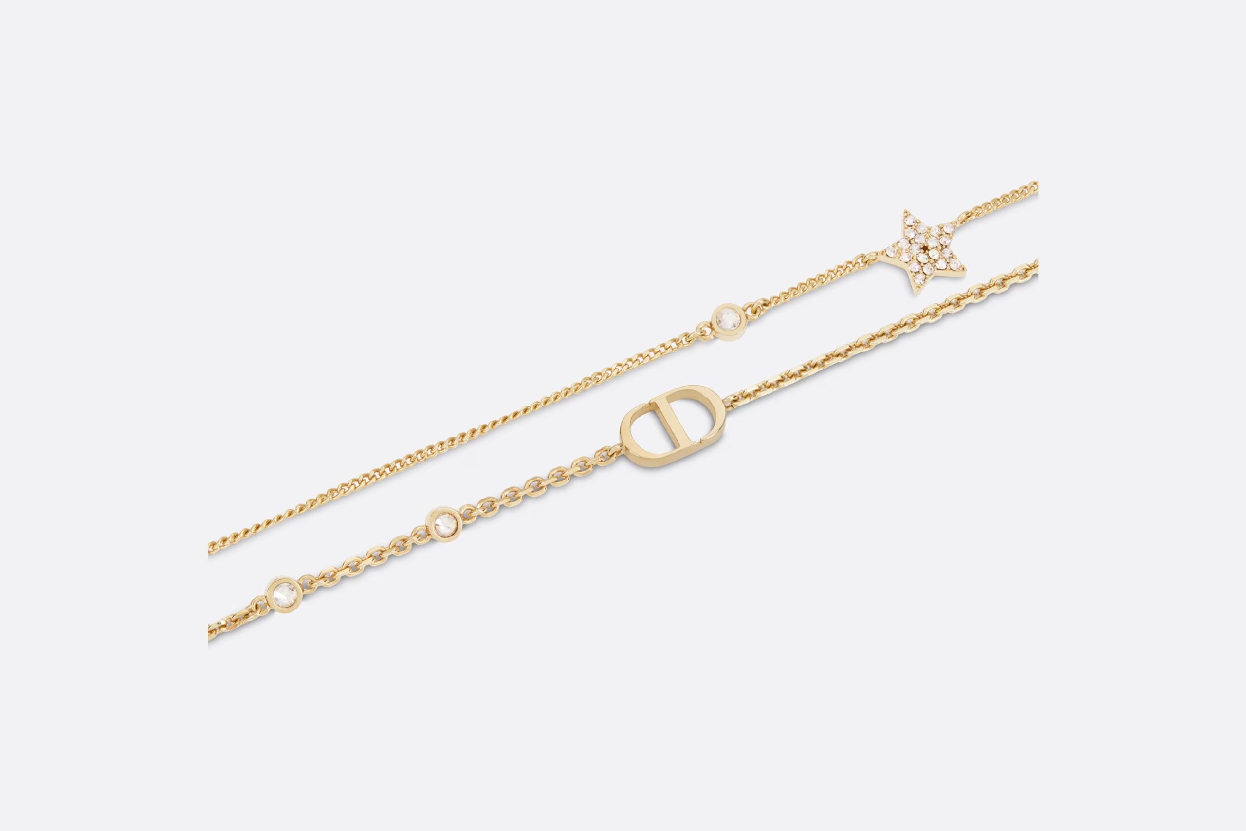 16062054709087203572481820_1 【高品質】【国内発送/直営店】PETIT CD ダブル ネックレス メタル & クリスタル - 画像 (1)