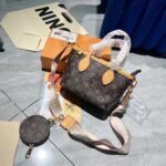 【高品質】LOUIS VUITTON ネヴァーフルBB トートバッグ ブラウン 開閉式 調節可能 ポーチ付き