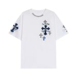 【Chrome Hearts】十字架 Tシャツ 2025年モデル 綿100％ ユニセックス 梵字刺繍入り 半袖