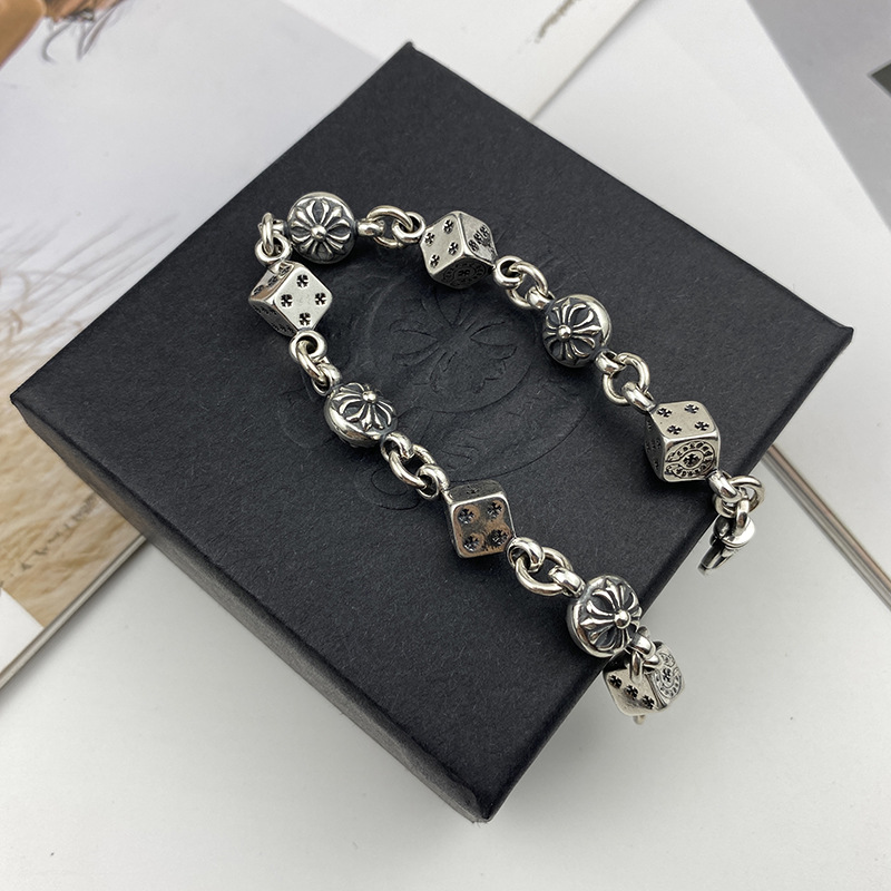 16069967518451428723491820_1 【Chrome Hearts】ファッションクロムハーツ新作925シルバーパーソナライズダイスレトロカップルブレスレット - 画像 (1)