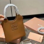 【チャン・ウォニョン同型】MiuMiu ミュウミュウ ロゴ アイビー IVY レザー ミニ2WAYバッグ