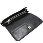 クロムハーツ ジュディウォレット クロスボタン ブラックヘビーレザー財布