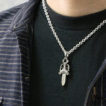 クロムハーツ ダブルダガーペンダント&ペーパーチェーンネックレス20インチセット