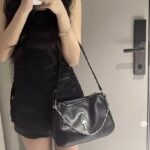 大人気 カーフレザー Chrome Hearts/クロムハーツ バッグ  レディース ホーボーバッグ ブラック