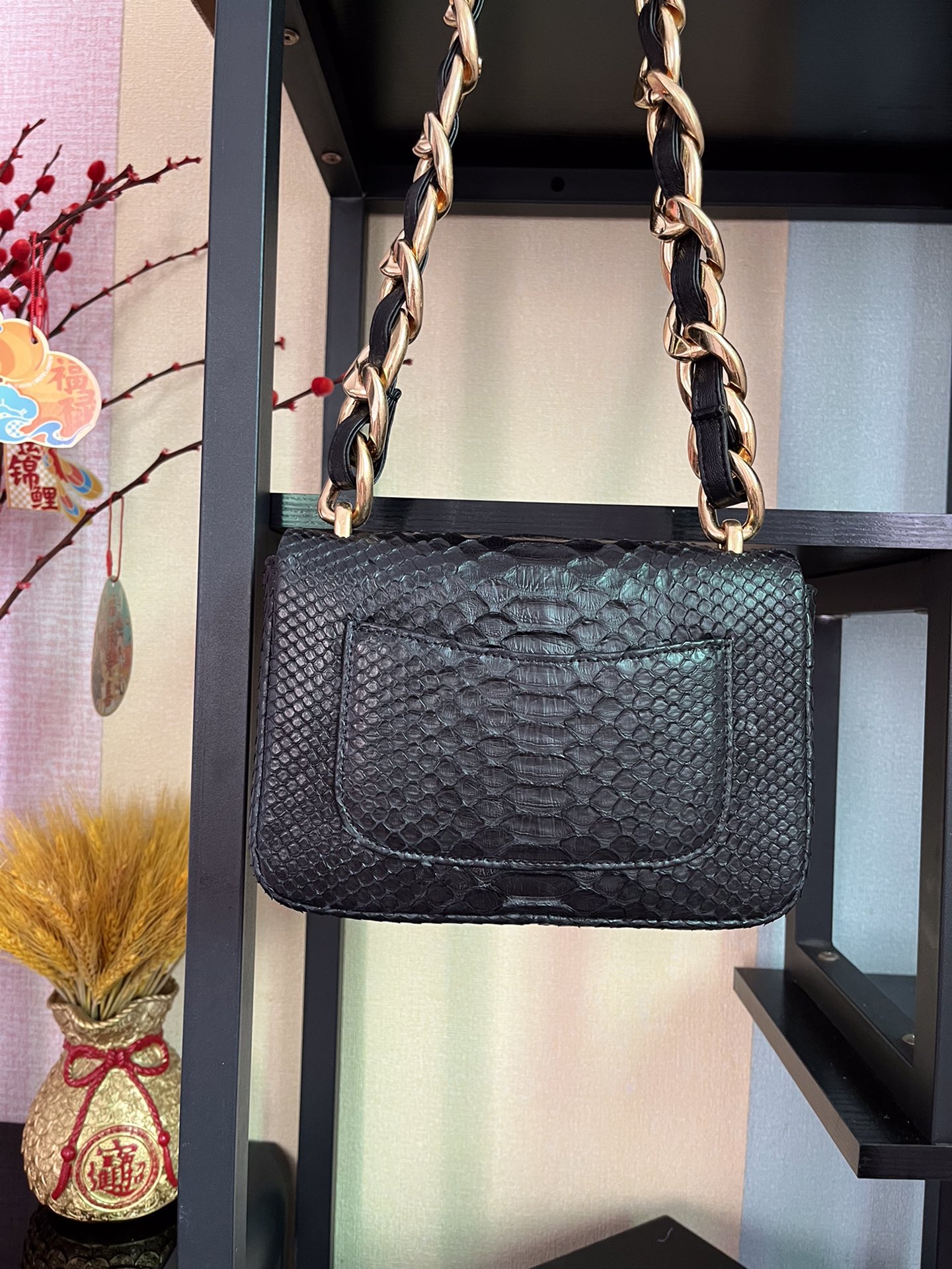 16071854958491780180211820_1 BOLSA シャネル/CHANEL 2.55 PYTHON FLAP BAG AS3214 3 - 画像 (1)