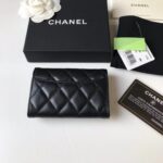 シャネル/CHANEL Classic Leather Wallet In Black