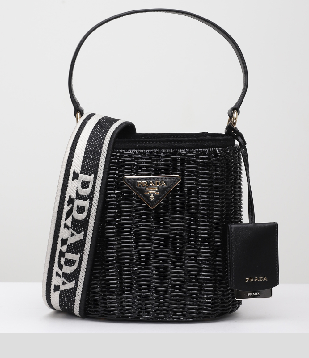 16071857032770059438151820_1 PRADA ウィッカーXキャンバス バケツ カゴバッグ - 画像 (1)