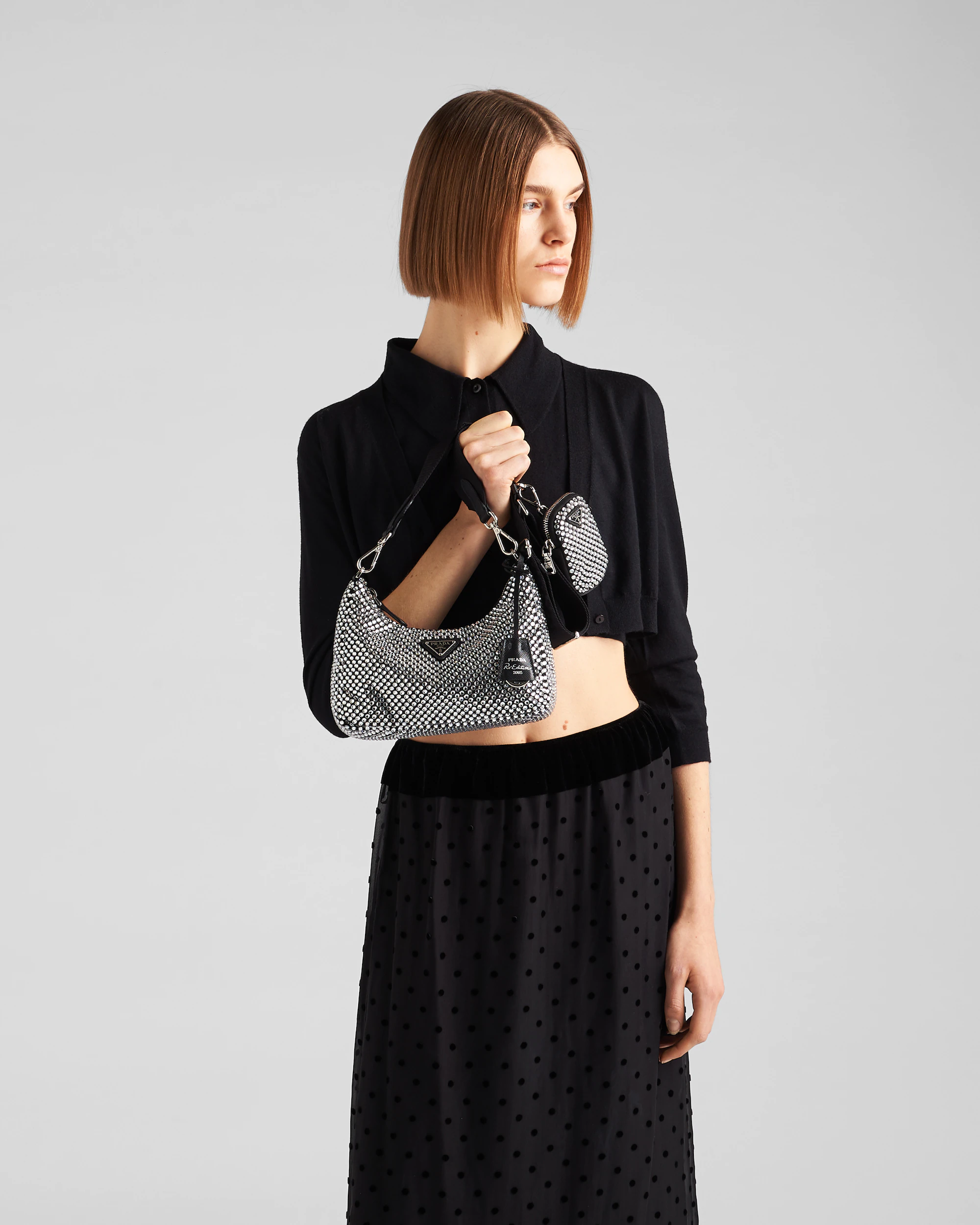 16071857033800516053401820_1 プラダ Re-Edition 2005 クリスタル サテンバッグ - 画像 (1)