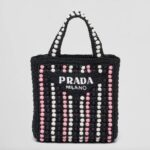 【PRADA】ラフィアxウッド トートバッグ 3色
