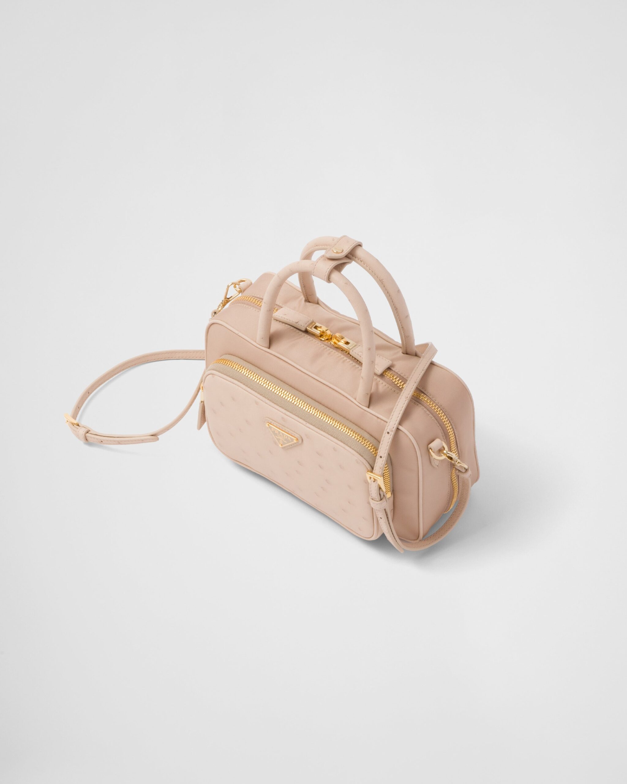 16071857034977941072511820_1 PRADA/プラダ Re-Nylon xオーストリッチ ダブルハンドルバッグ - 画像 (1)