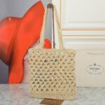 【PRADA】プラダ わら編みバッグ 30*31CM
