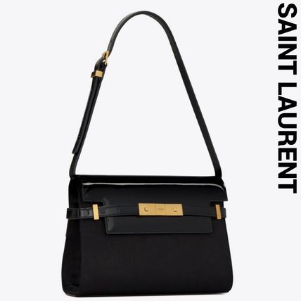 16071867767235844949151820_1 【サンローラン】Saint Laurent☆Manhattan スモール シルクサテン&レザーバッグ - 画像 (1)