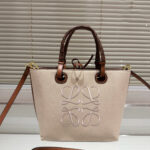 【LOEWE】ロエベ キャンバスとレザー ショッピングバッグ
