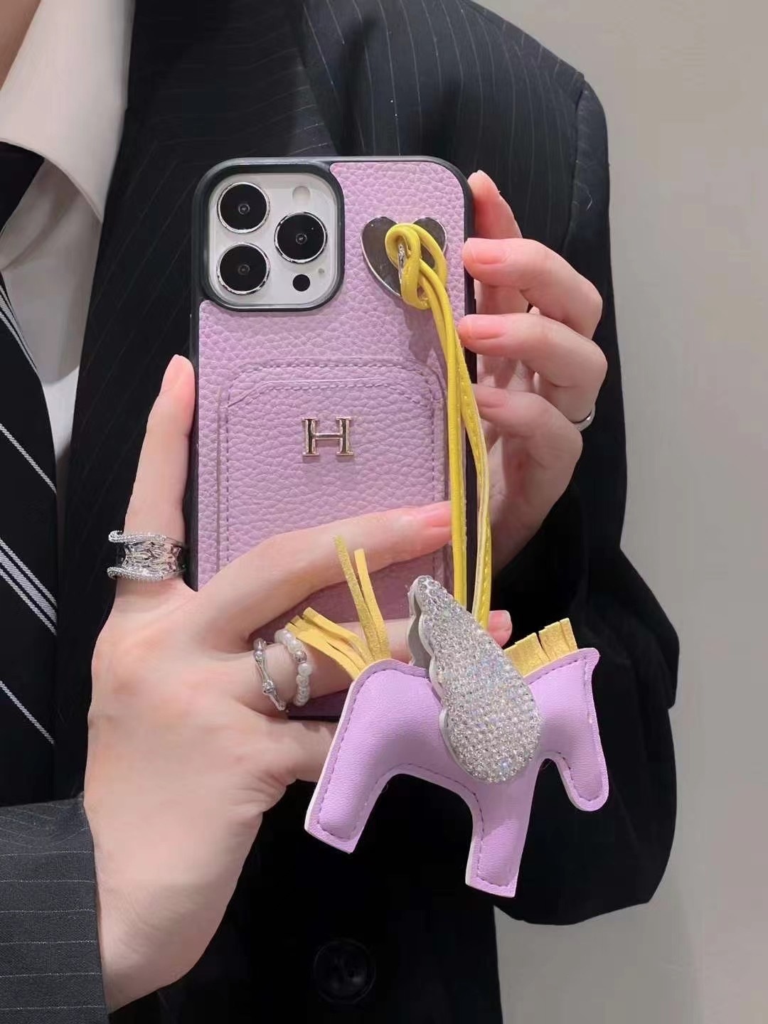 16071872467421393502721820_1 【HERMES】エルメス ピンク 電話ケース zm - 画像 (1)