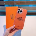 【HERMES】エルメス オレンジ 電話ケース zm