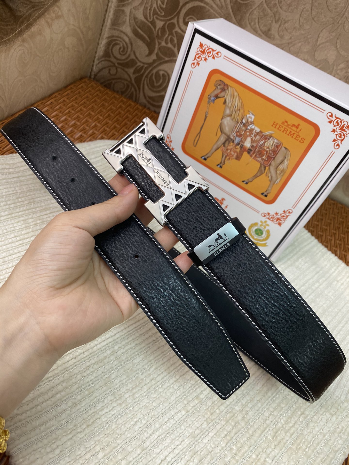 16071872474039501901411820_1 【2024】【HERMES】エルメス 3.8cm ベルト メンズ - 画像 (1)