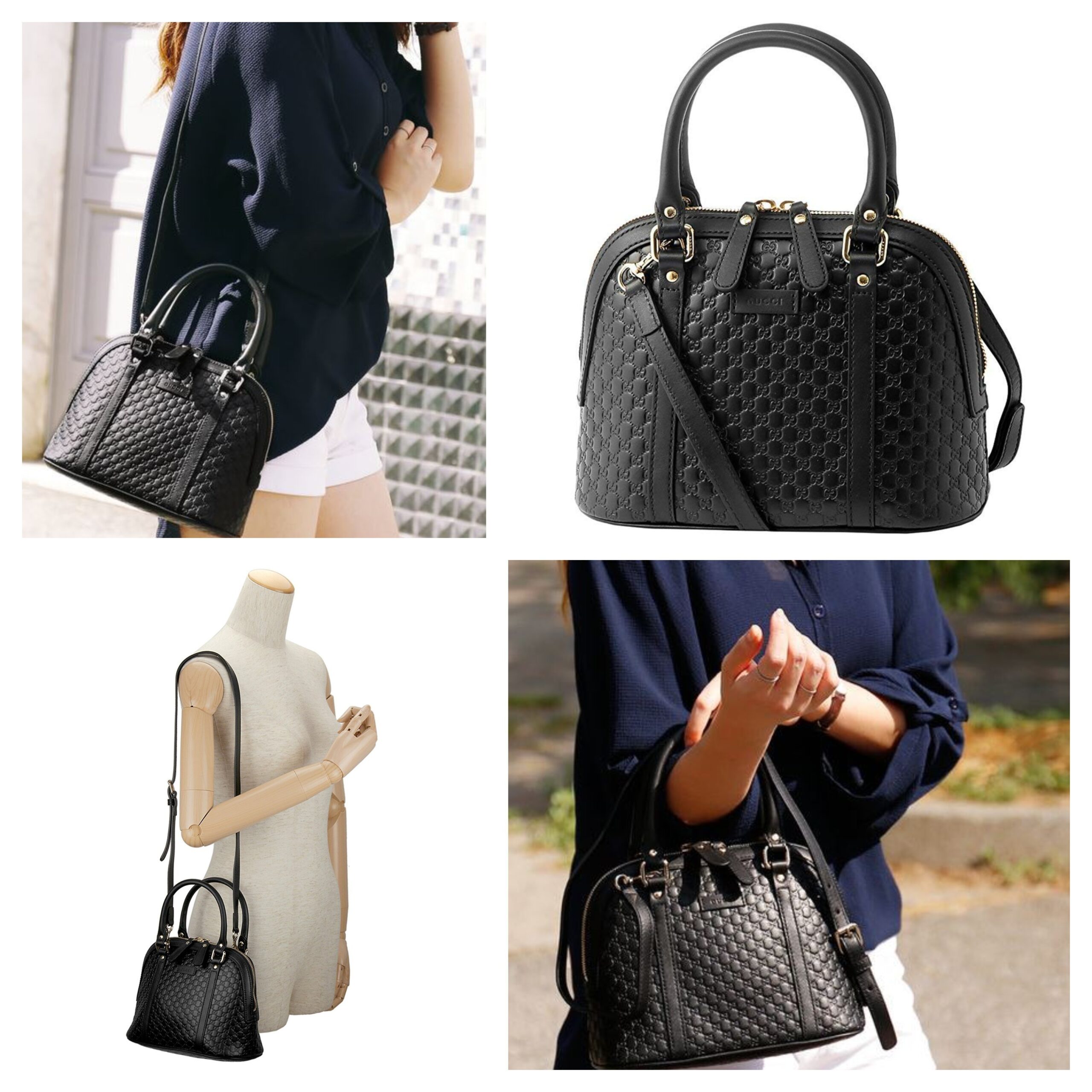 16071873502533677240621820_1 【GUCCI】グッチ ドーム型レザーショルダーバッグ 斜めがけ2way - 画像 (1)