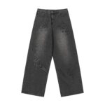 【Chrome Hearts】クロムハーツ ブラッククロスパッチ グレージーンズ