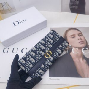 【AT10142】ディオールオブリーク柄長財布 - 高級牛革素材と金属ロゴバックル付き | Dior Paris