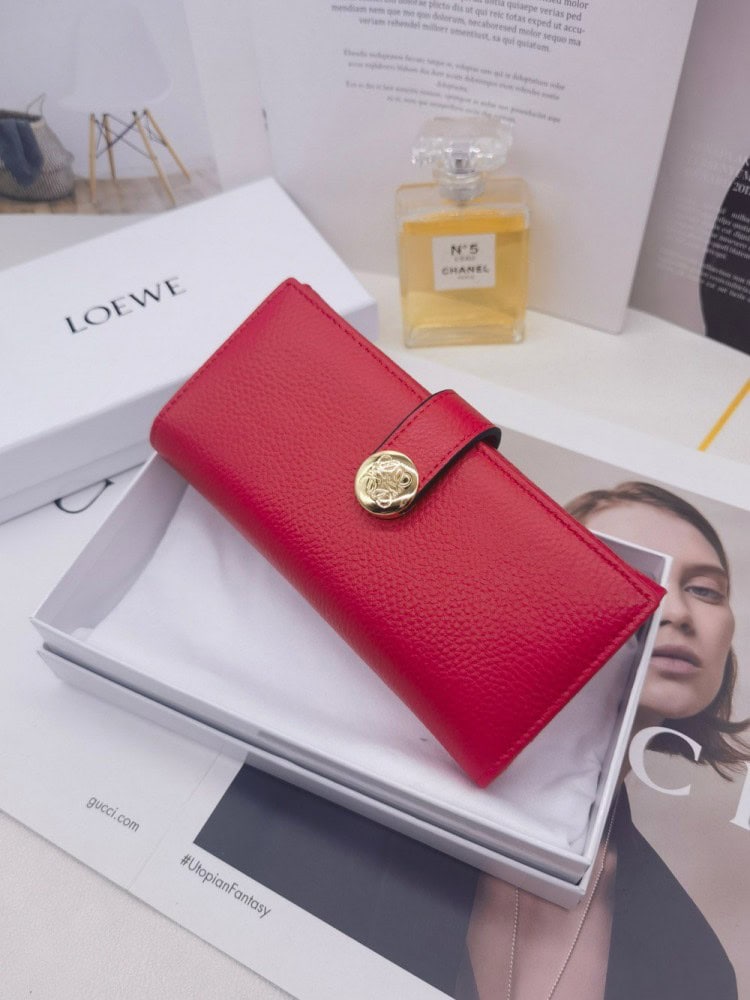 【AT10144】LOEWE（ロエベ）赤色レザー財布 - 高級感と活力を表現するファッションアイテム | Loewe