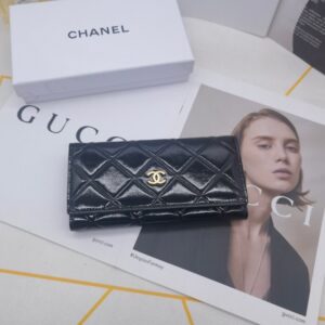 【AT10157】シャネルのクラシックなダイヤ柄牛革財布 | Chanel
