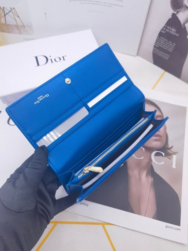 【AT10159】ディオール クラシックブルーラディアントチャームウォレット | Dior Paris