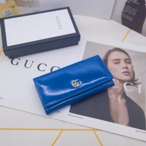 【AT10162】グッチ / Gucci 豪華なレザーウォレット 財布 貴族のためのエレガントな青色デザイン | Gucci Firenze