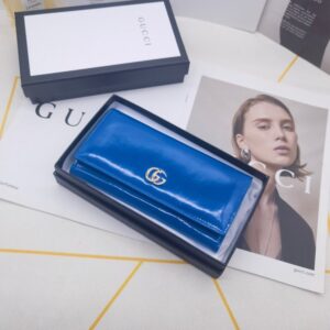 【AT10162】グッチ / Gucci 豪華なレザーウォレット 財布 貴族のためのエレガントな青色デザイン | Gucci Firenze