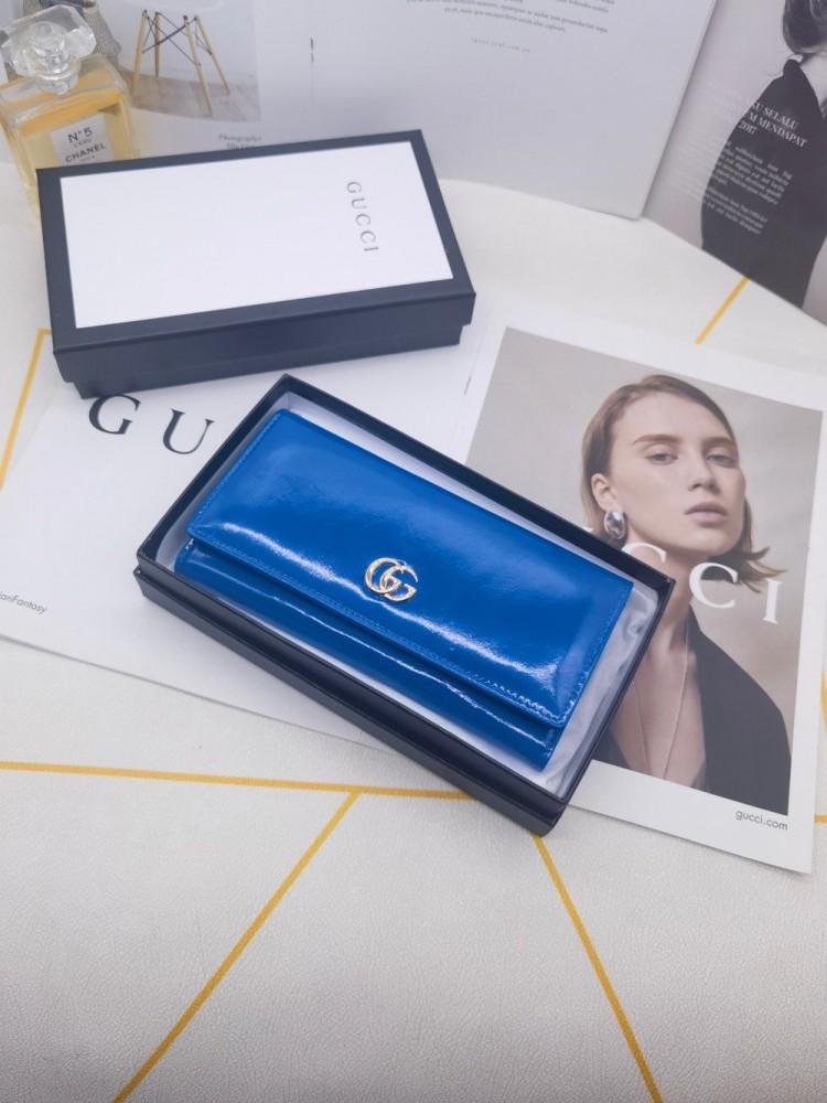【AT10162】グッチ / Gucci 豪華なレザーウォレット 財布 貴族のためのエレガントな青色デザイン | Gucci Firenze
