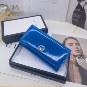 【AT10162】グッチ / Gucci 豪華なレザーウォレット 財布 貴族のためのエレガントな青色デザイン | Gucci Firenze