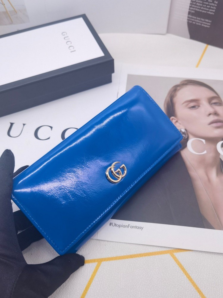 【AT10162】グッチ / Gucci 豪華なレザーウォレット 財布 貴族のためのエレガントな青色デザイン | Gucci Firenze