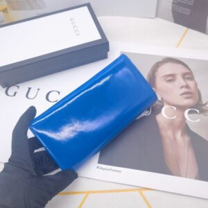 【AT10162】グッチ / Gucci 豪華なレザーウォレット 財布 貴族のためのエレガントな青色デザイン | Gucci Firenze
