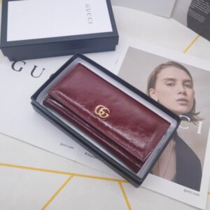 【AT10163】グッチ(Gucci) ワインレッドの牛革財布 クラシックな贅沢スタイル | Gucci Firenze