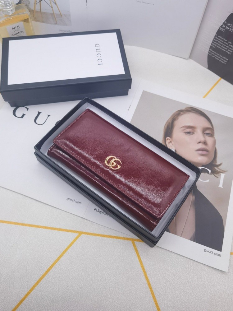 【AT10163】グッチ(Gucci) ワインレッドの牛革財布 クラシックな贅沢スタイル | Gucci Firenze