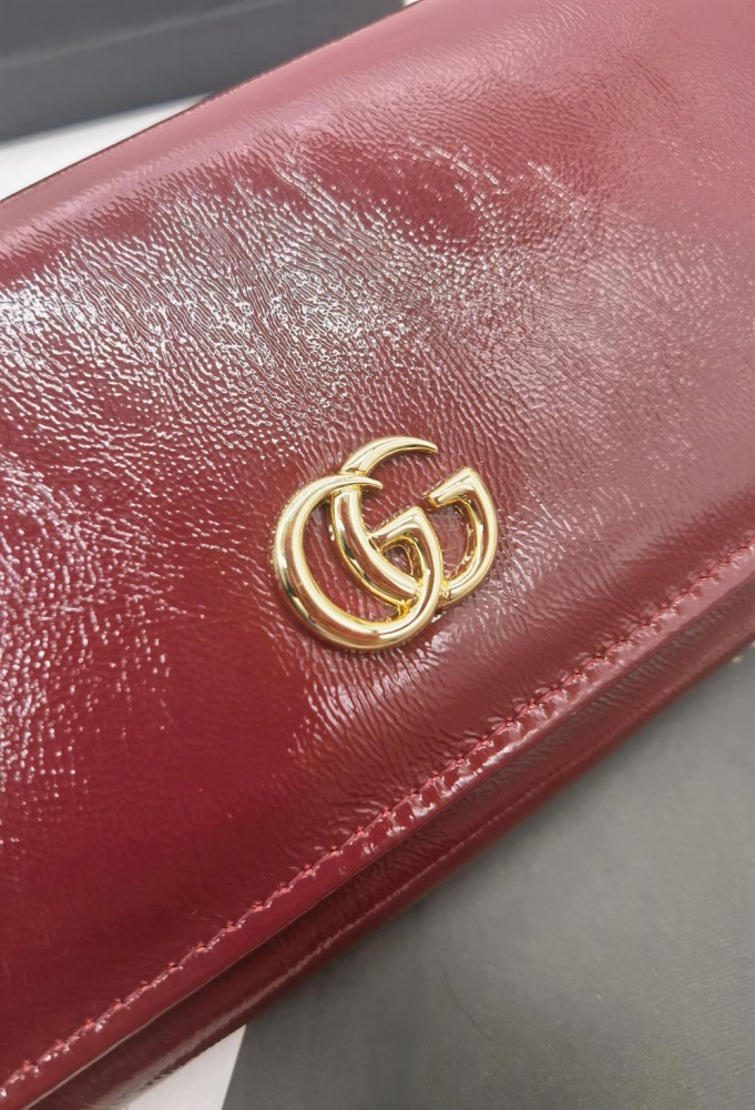 【AT10163】グッチ(Gucci) ワインレッドの牛革財布 クラシックな贅沢スタイル | Gucci Firenze