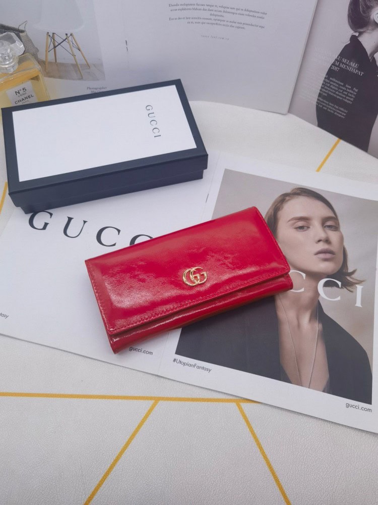 【AT10169】グッチ（Gucci）の赤色シリーズ クラシックな折りたたみ財布 | Gucci Firenze