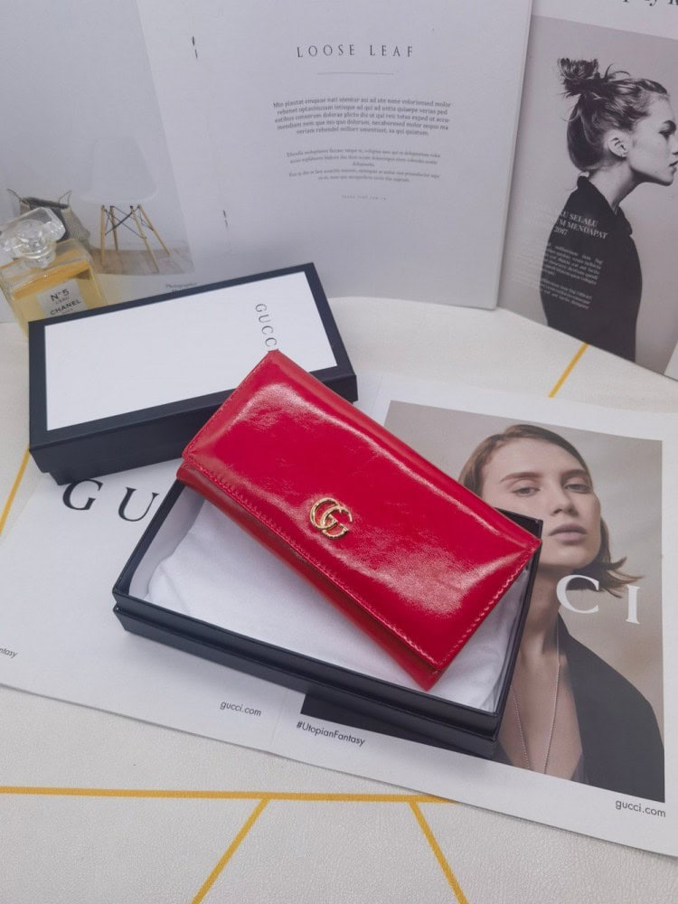 【AT10169】グッチ（Gucci）の赤色シリーズ クラシックな折りたたみ財布 | Gucci Firenze