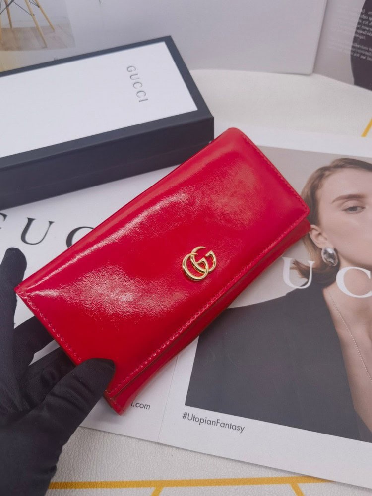 【AT10169】グッチ（Gucci）の赤色シリーズ クラシックな折りたたみ財布 | Gucci Firenze