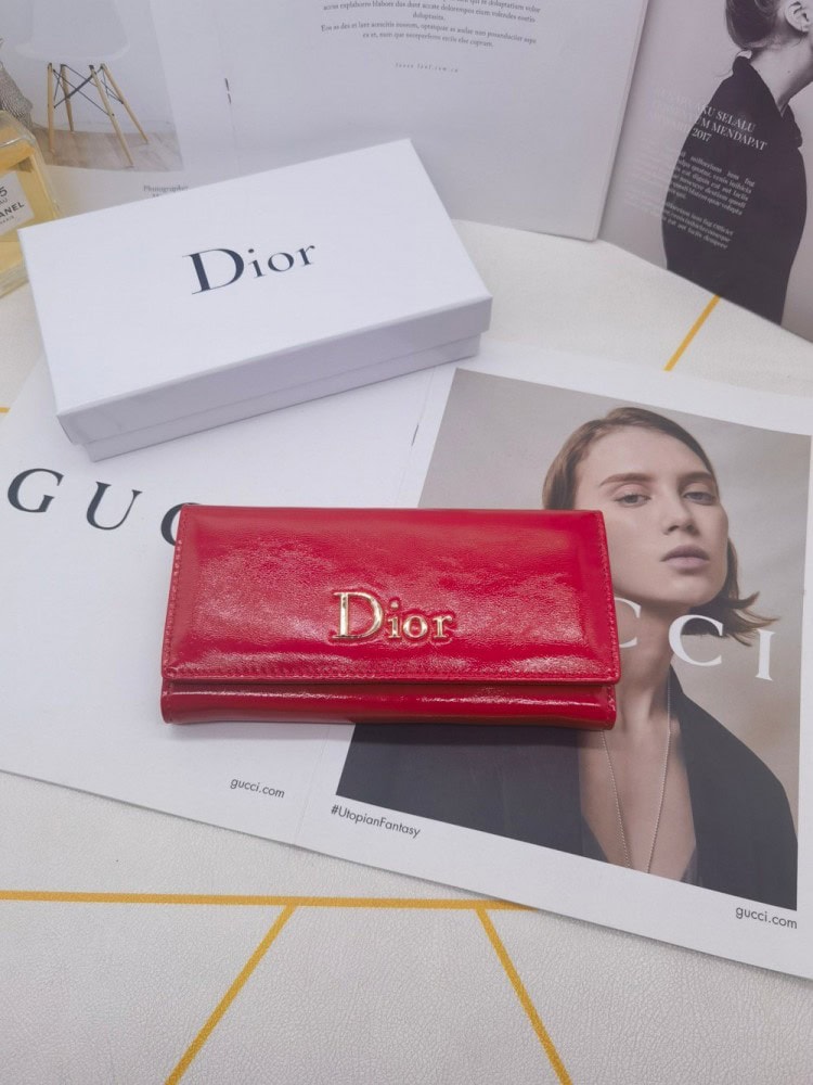 【AT10170】ディオールの赤い牛革財布 - 高級エレガンスで品位向上！ | Christian Dior
