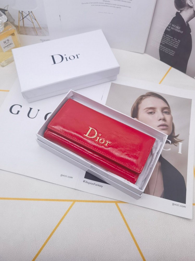 【AT10170】ディオールの赤い牛革財布 - 高級エレガンスで品位向上！ | Christian Dior
